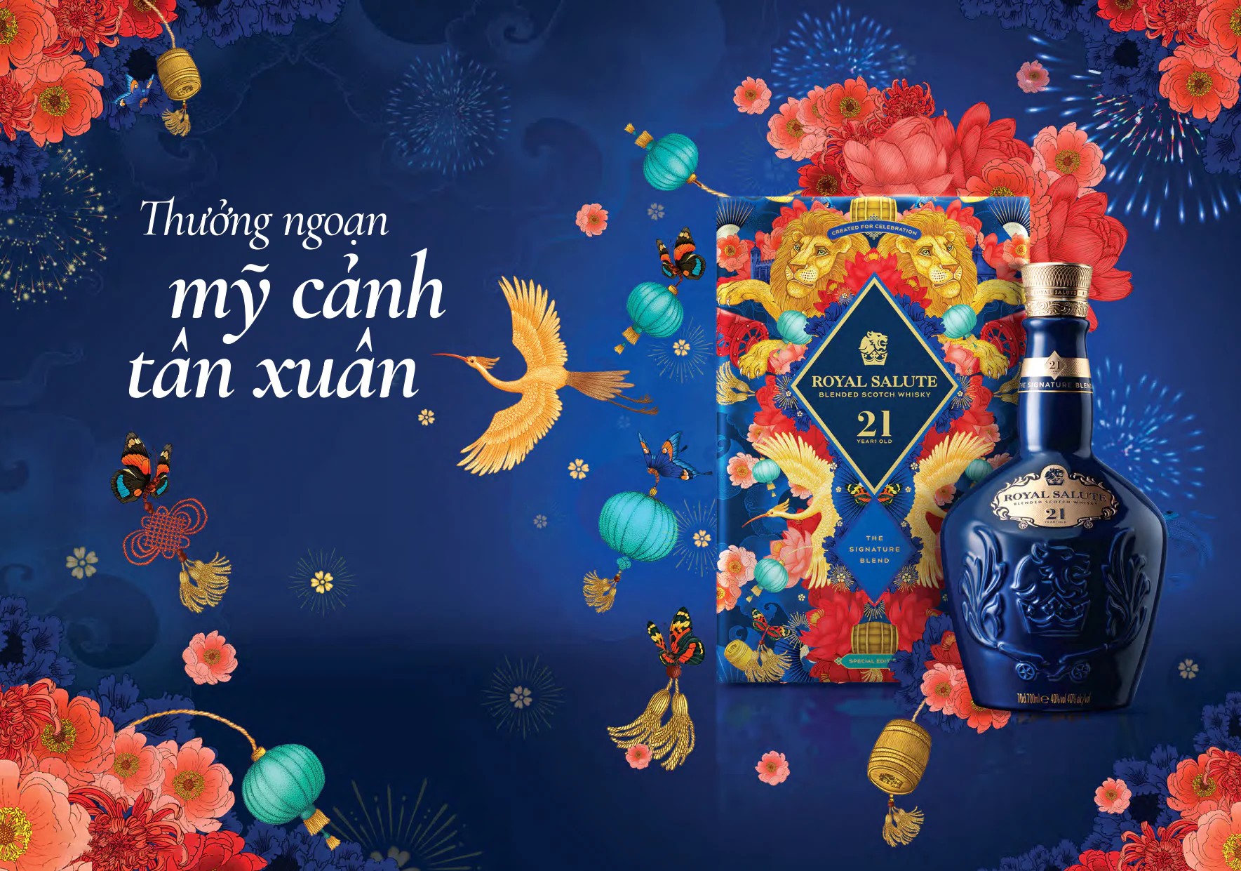 Thưởng ngoạn mỹ cảnh tân xuân - Royal Salute 21 hộp quà tết rượu royal salute 21